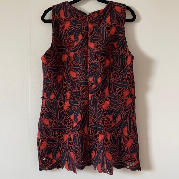 Ann Taylor Red Vine Lace Peplum Shell - Picture 4 of 5
